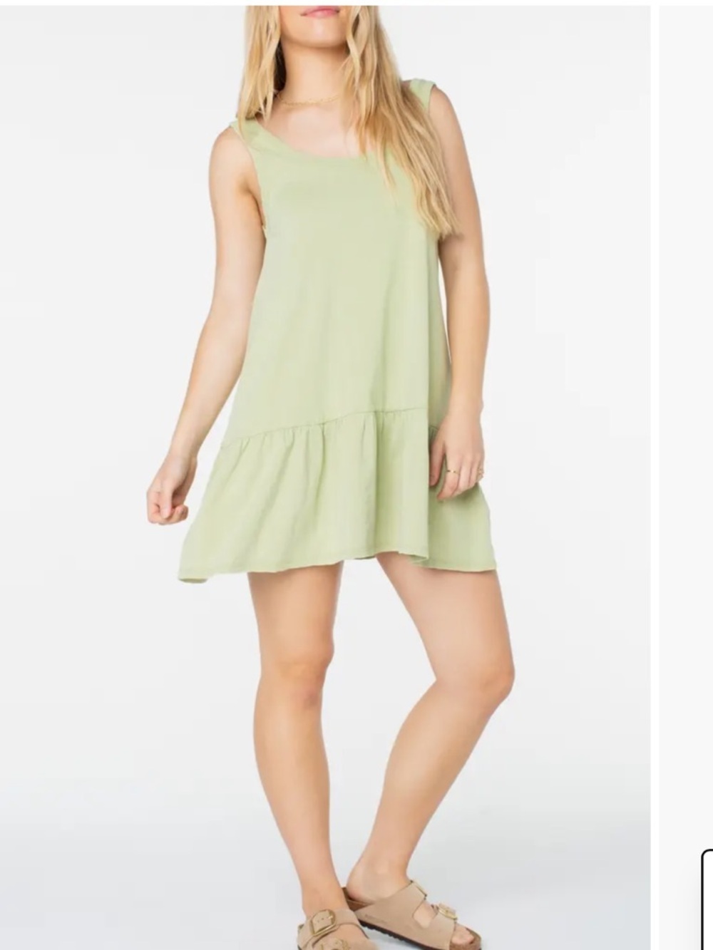 Roxy Still Salty Light Tarragon Sleeveless Mini Dress Small New